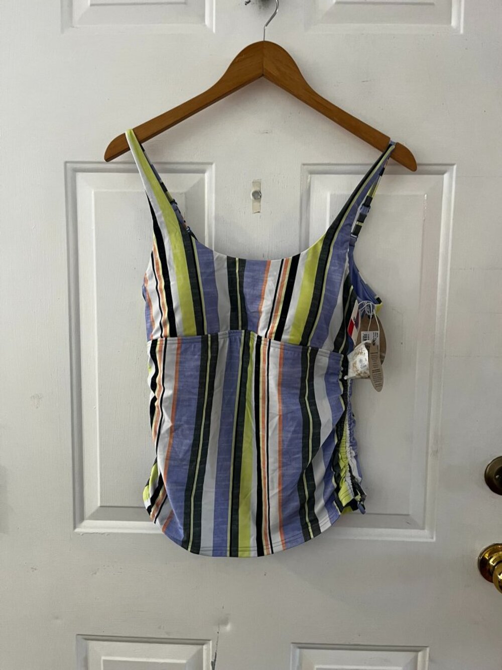 Prana Woman's Summer Beach Melody Morning Glory Stripe Swim Tankini Sz med